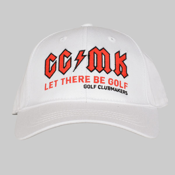 Casquette blanche type AC/DC golf clubmakers